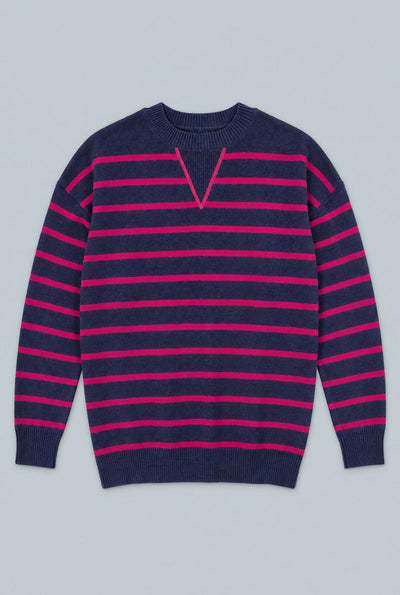 Stripe Front Jumper - Dark Navy