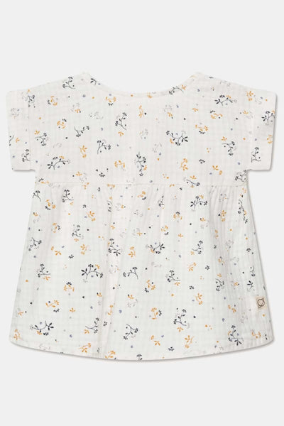 Muslin Floral Baby Dress - Ivory