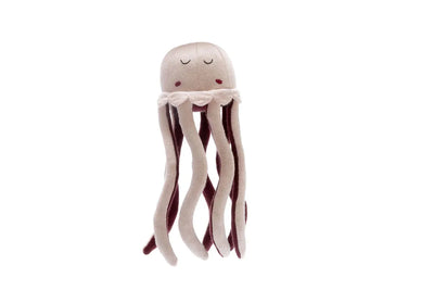 Knitted Organic Cotton Baby Pink Jellyfish Plush Toy - One Size - ’Stuffed Animal - Baby Kids Adult’