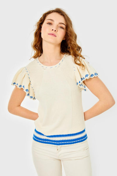 Madeline - White - Knit Tops