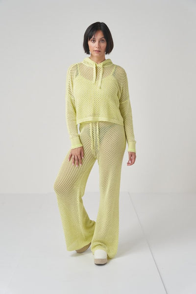 Open Stitch Trouser - Lemon Mousse