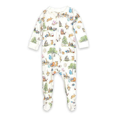 Full Zip Footed Pajama - Egg Hunt