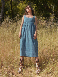 Emily Midi Dress - Queen Blue/Mini Alabaster Floral