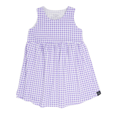 Crescent Moon Dress - Gingham Purple - Dresses