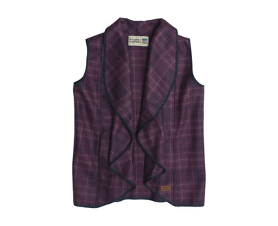 Waterfall Vest - Plum Passion Plaid