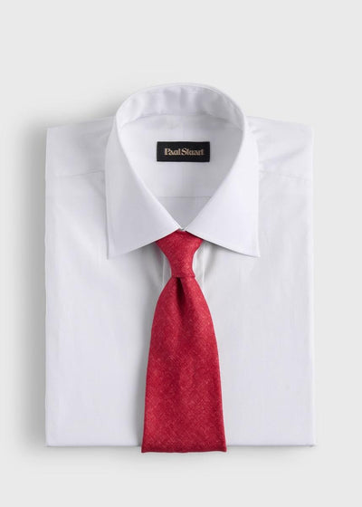 PRINTED LINEN TIE - Red - One Size - Tie