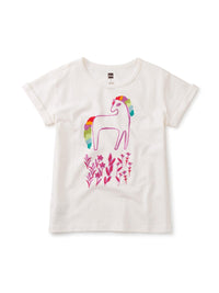 Magic Horse Rolled Sleeve Top - Chalk