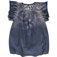 Denim Bubble Romper - Indigo