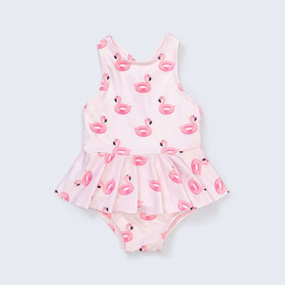 Ruffle Skirt Swimsuit - Flamingo Floatie