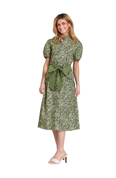 Julie Dress - Olive Paisley