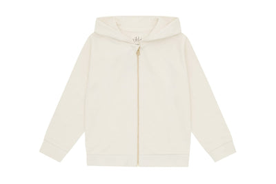Organic Cotton Zip Up Hoodie - Ecru - No Dye