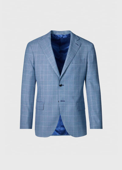 Cashmere Plaid Jacket - Blue