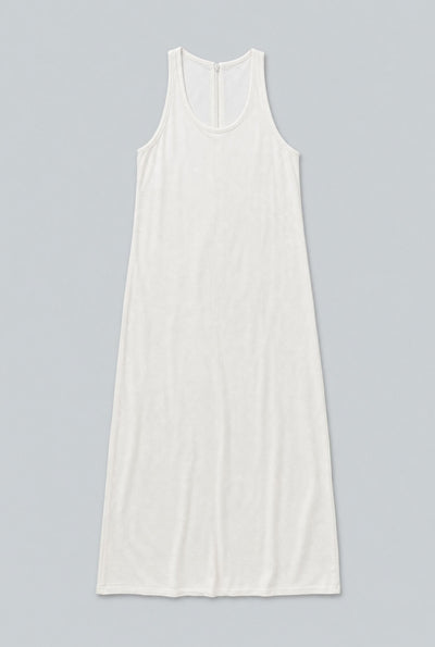 Scoop-Neck Sablé Dress - Macadamia