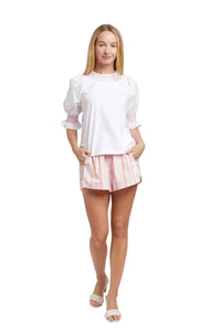 Athena Top - White Pink