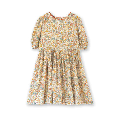 Girls' Short Puff Sleeve Dress - Cottonfield Floral