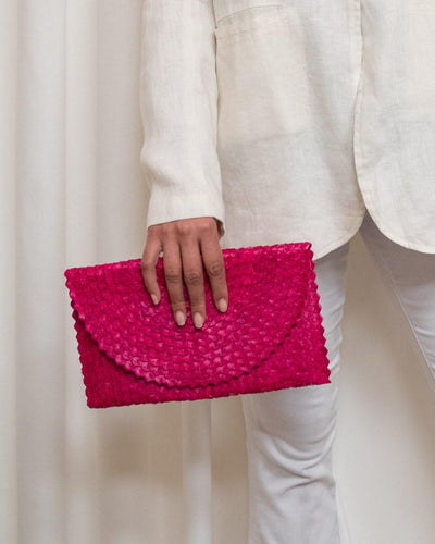 Palm Clutch - Fuschia