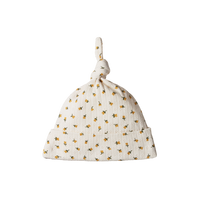 Knotted Beanie Pointelle - Tulip Print