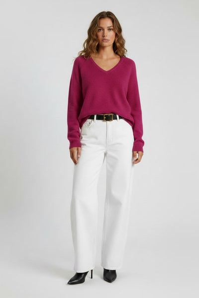 Shaker Knit V - Magenta