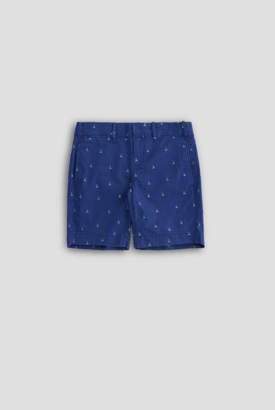 Boat Print Day Short - Royal Blue