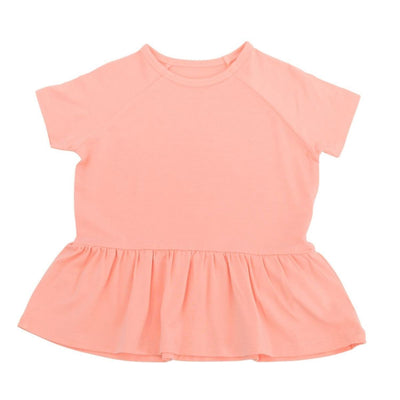 Ruffle Bottom Tee - Apricot - T-shirt