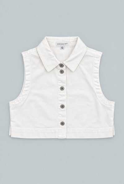 Sleeveless Cropped Denim Top