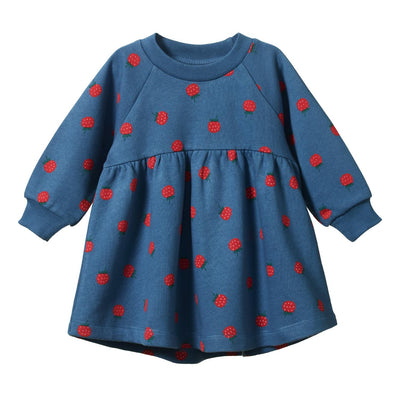 Ines Dress - Raspberry Blue Print
