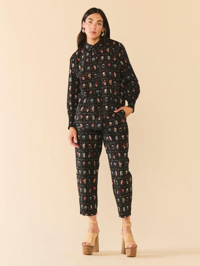 Katie Button Down - Florence Black Floral