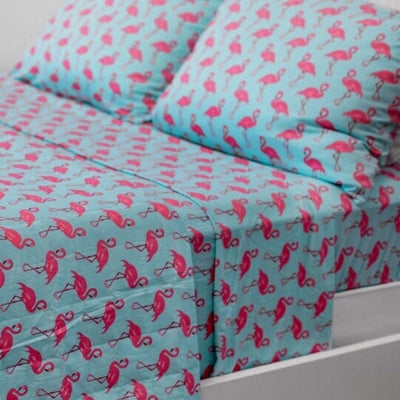 Flat Sheet Twin - Flamingo Aqua - OS - Sheets