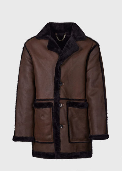 Coacoa Suede Shearling Coat - Brown