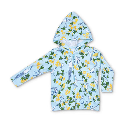 Lala Curio Hoodie - Enchanted Leaves Blue - Hoodie