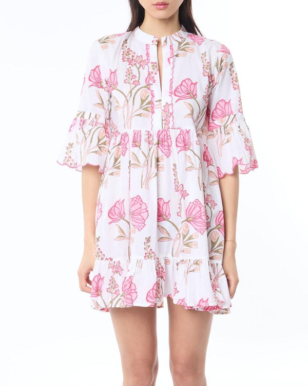 Mykonos Dress - Pink/White