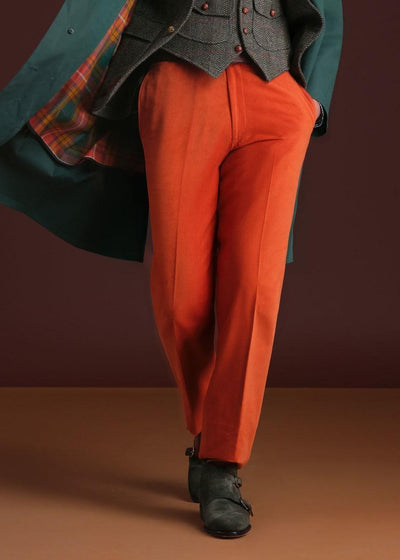 Horizontal Cotton Corduroy Trouser - Copper