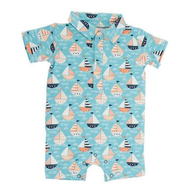 Polo Romper - Boats - Romper