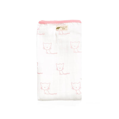 Single Layer Luxury Muslin Swaddle -Purrfectly Kitten - Purrfectly Kitten