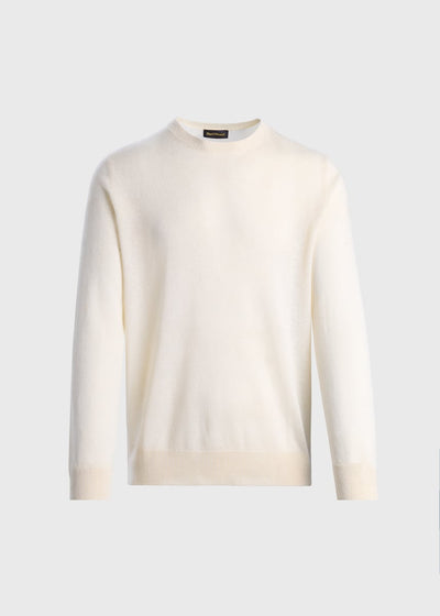 Silk Cashmere Crewneck - White