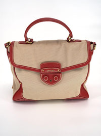 Pre-Owned Prada Canvass Cinghiale with Trimmed Canapa Handles