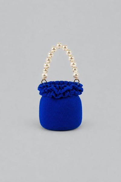 Coqueta Iraca Basket Bucket Bag - Royal