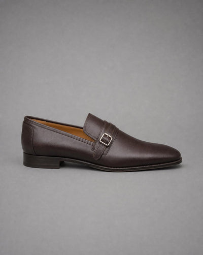 Burton Single Monk Strap Loafers - Dark Brown