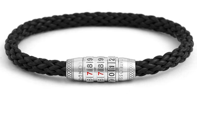 Combination Lock 777 Silver Bracelet In Black - Black