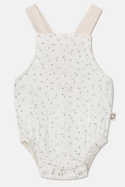 Gauze star-print baby romper - Ivory