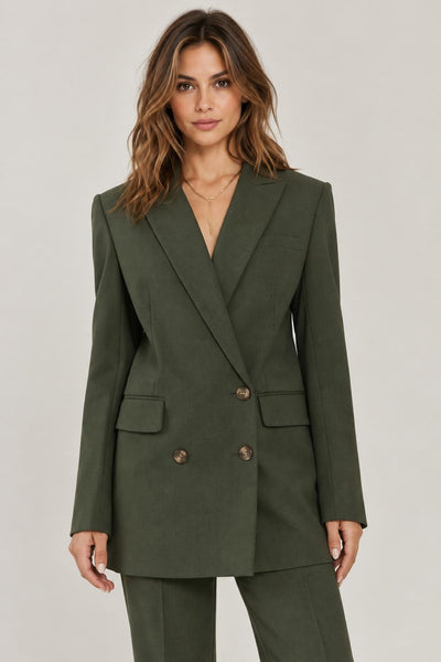 Danielle Double Breasted Blazer - Olive