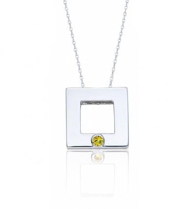 Sterling Silver Geometric "Peace" necklace