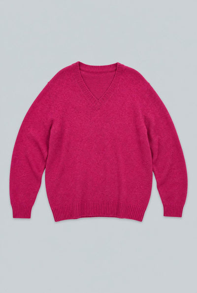 Classic V-Neck Sweater - Brick