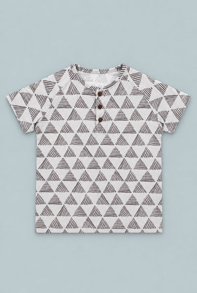 Raglan Henley Short Sleeve - Geo Triangle