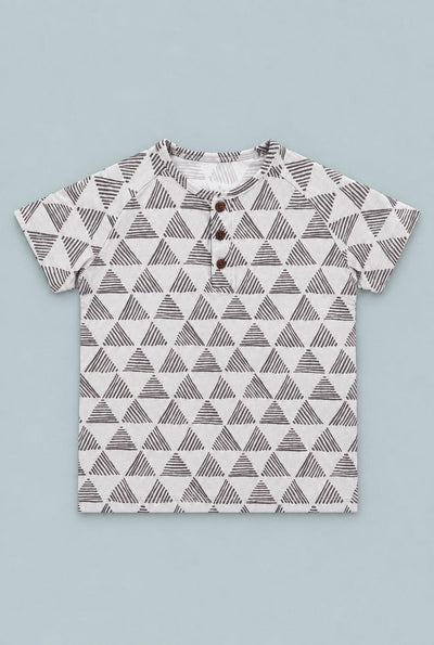 Raglan Henley Short Sleeve - Geo Triangle