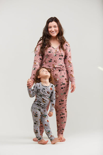 Mama Henley Top - Pink Halloween Mashup - Pajamas