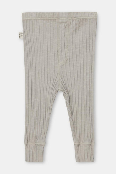 Organic rib baby leggings - Light grey