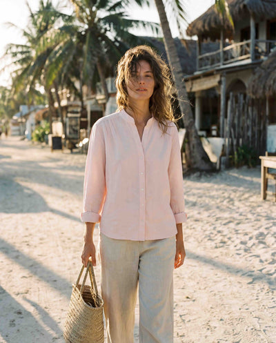 Akhen Button Up - Pale Rose