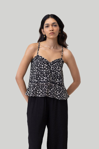 V-Neck Lace Camisole - Monochrome Medley
