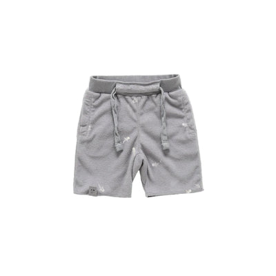 Terry Shorts with Print - Grey - Shorts